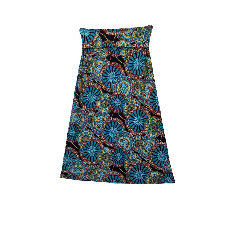 Maxi Skirt size L Bohemian medallion Elastic Waist Flowy stretch Skirt‎ by Venus